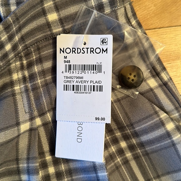 Nordstrom Canada, light blue, grey and white checkered wide leg pants - Picture 3 of 3